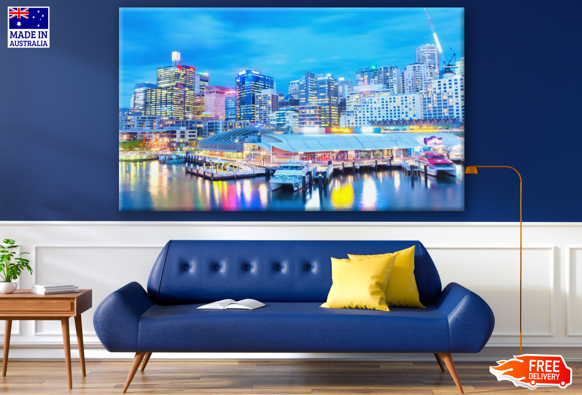 Bay City View Night Photograph Print 100% Australian Made