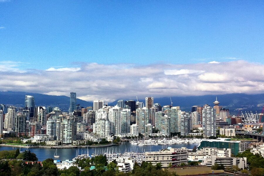 Vancouver in British Columbia Skyline View Photograph, Canada Print 100% Australian Made