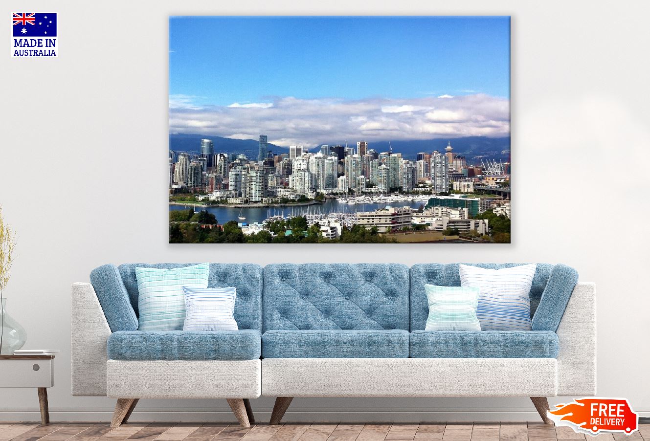 Vancouver in British Columbia Skyline View Photograph, Canada Print 100% Australian Made