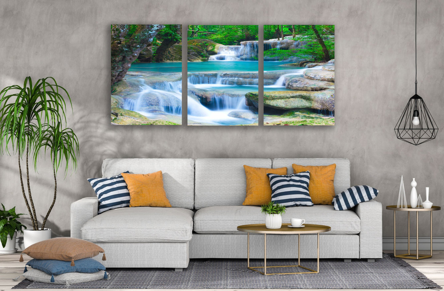 3 Set of Waterfall Scenery Photograph High Quality Print 100% Australian Made Wall Canvas Ready to Hang