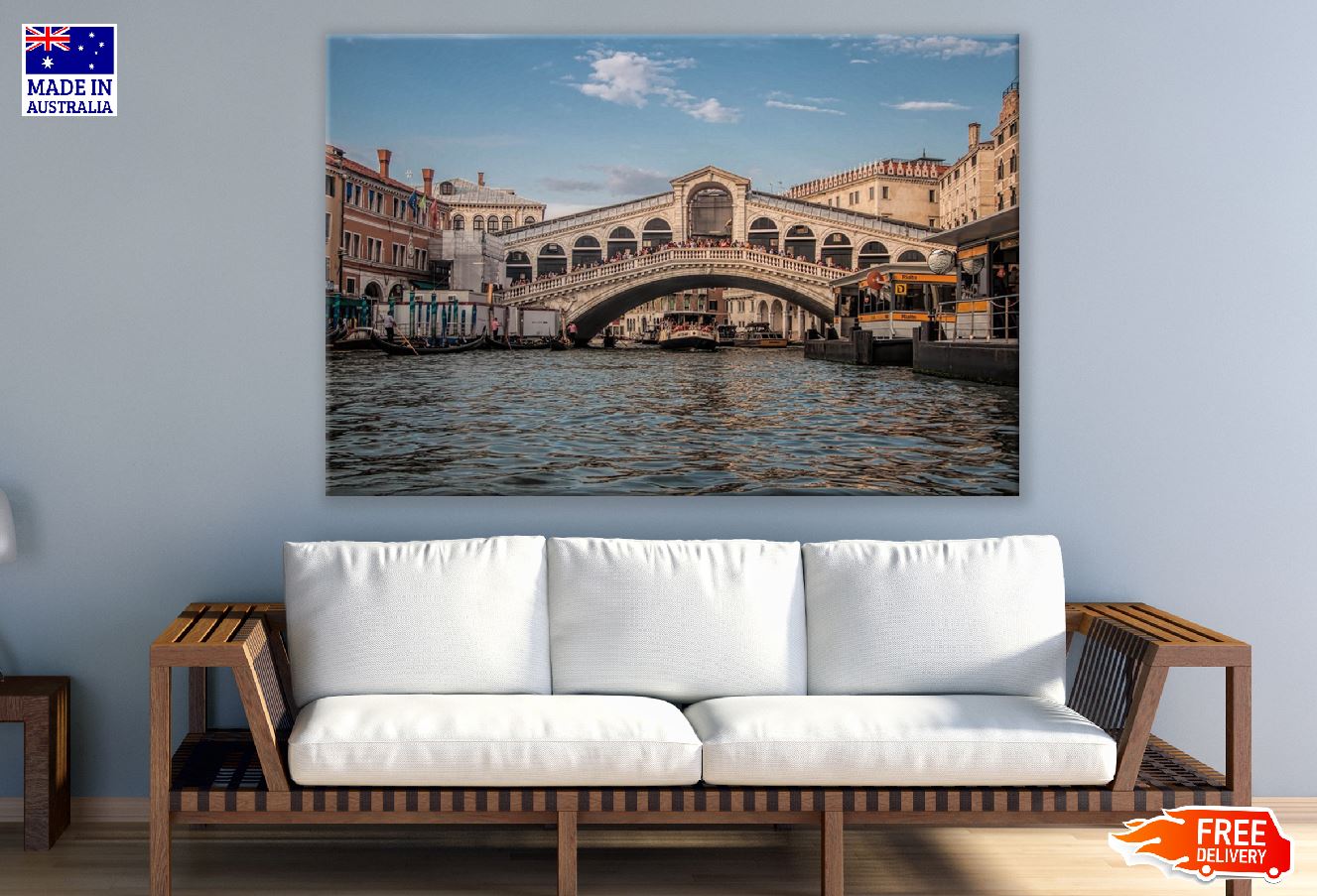 Rialto Bridge Grand Canal in Venice, Italy Print 100% Australian Made