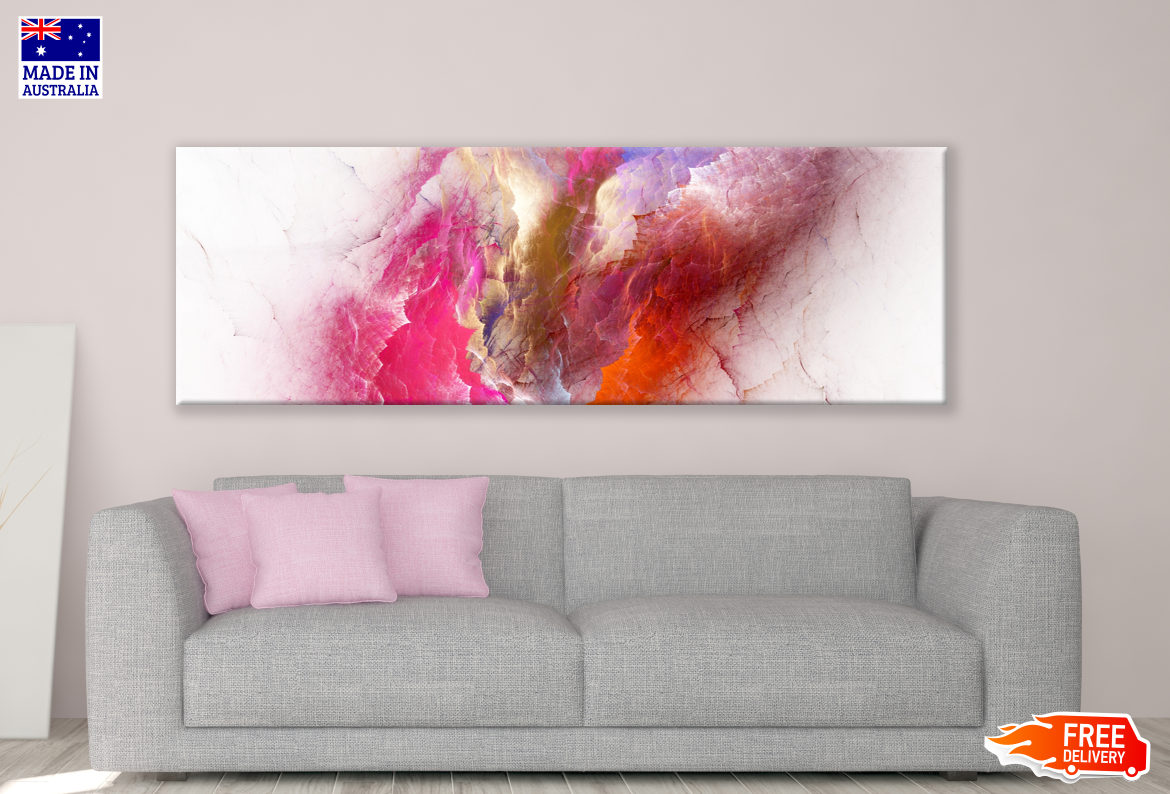 Panoramic Canvas Colourful Abstract Design High Quality 100% Australian made wall Canvas Print ready to hang