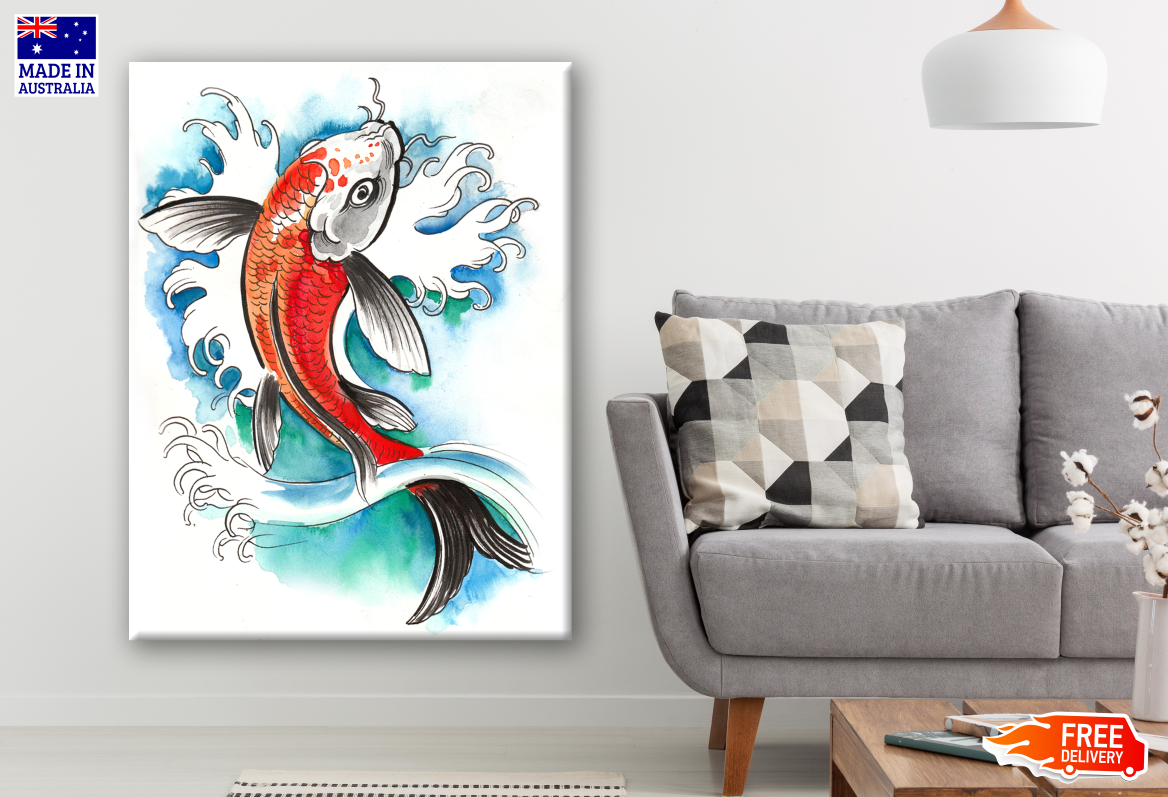 Colourful Fish Painting Print 100% Australian Made