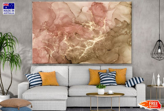 Pink & Gold Abstract Design Print 100% Australian Made