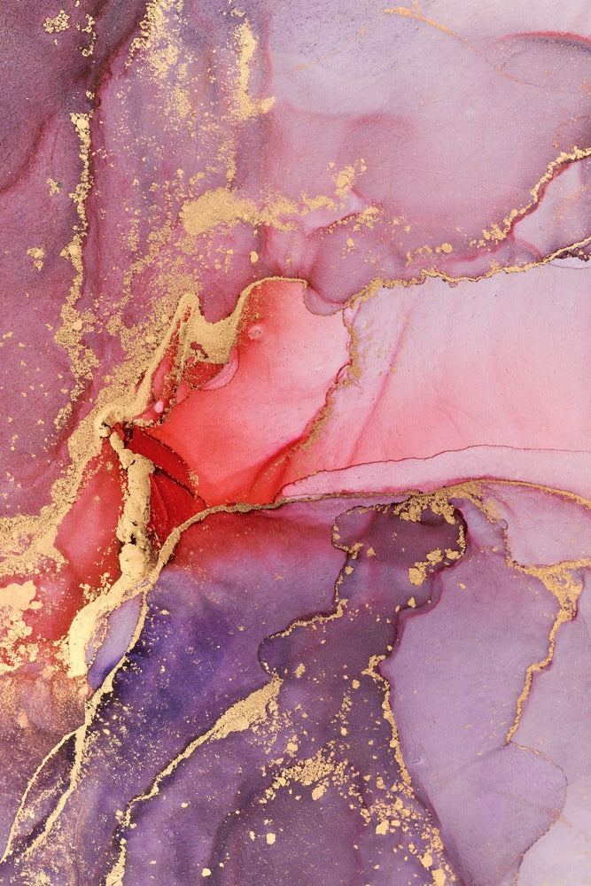 Pink Purple & Gold Abstract Design Print 100% Australian Made