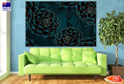 Green & Gold Abstract Flower Design Print 100% Australian Made