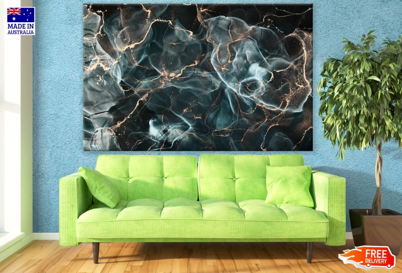 Green & Gold Abstract Design Print 100% Australian Made