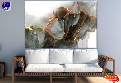 Black Gold & Grey Abstract Design Print 100% Australian Made