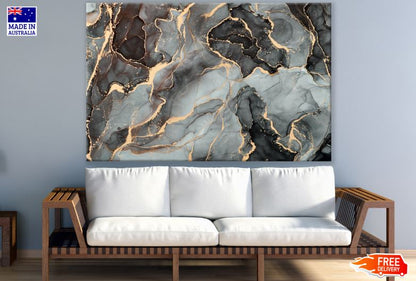 Black Gold & Grey Abstract Design Print 100% Australian Made