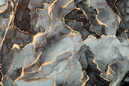 Black Gold & Grey Abstract Design Print 100% Australian Made