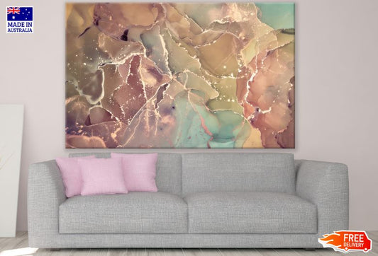 Brown Green & Gold Abstract Design Print 100% Australian Made