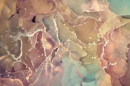 Brown Green & Gold Abstract Design Print 100% Australian Made