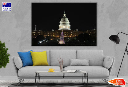 United States Capitol Night View Photograph Washington DC Print 100% Australian Made
