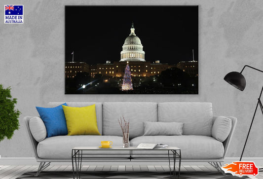 United States Capitol Night View Photograph Washington DC Print 100% Australian Made