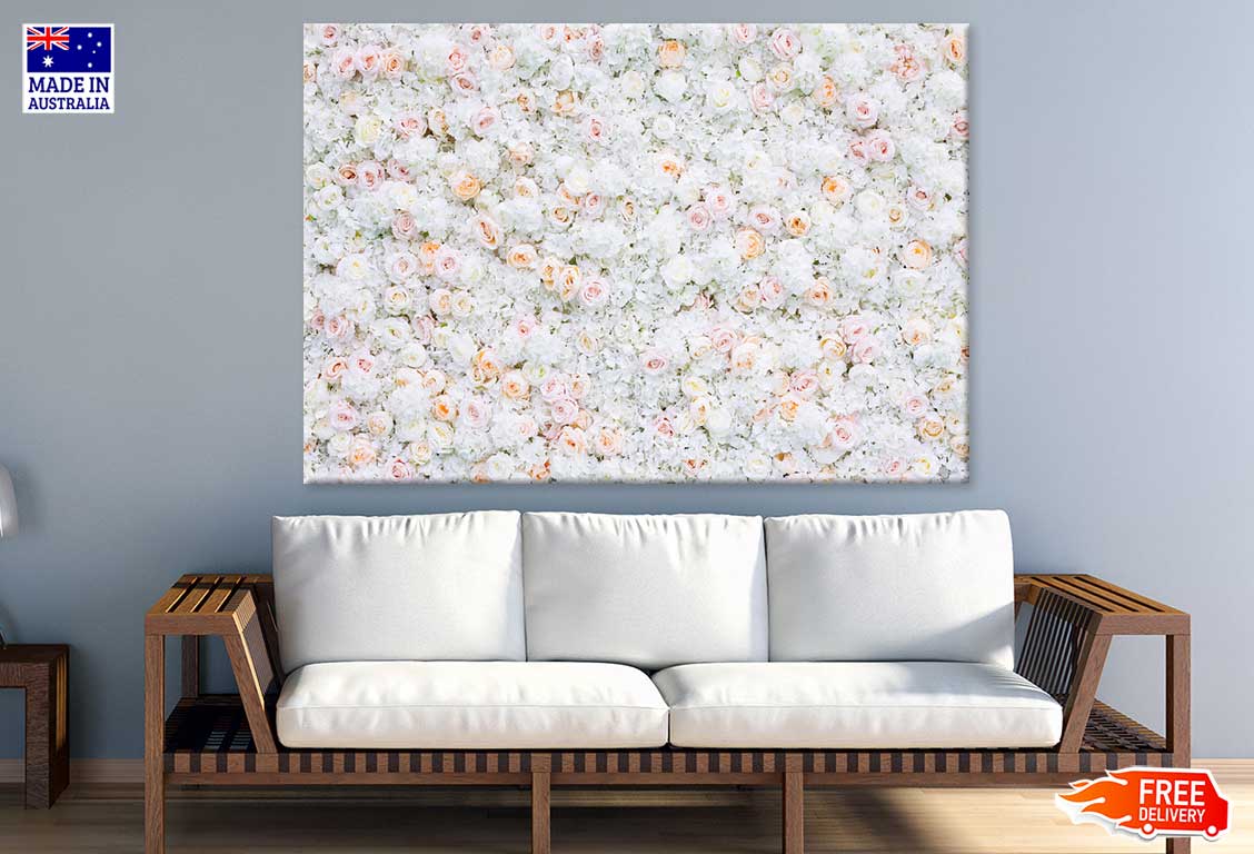 White Roses Flower Aerial View Photograph Print 100% Australian Made