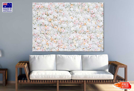 White Roses Flower Aerial View Photograph Print 100% Australian Made