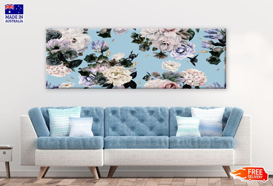 Panoramic Canvas Floral Art High Quality 100% Australian made wall Canvas Print ready to hang