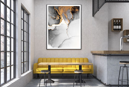 Black Gold Marble Liquid Abstract Design Home Decor Premium Quality Poster Print Choose Your Sizes