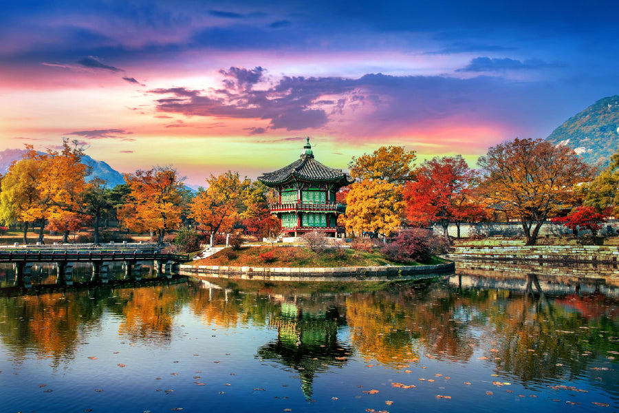 Autumn Trees in Gyeongbokgung Palace South Korea Print 100% Australian Made