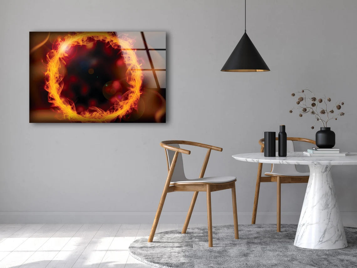 Fire Ring Abstract Design Acrylic Glass Print Tempered Glass Wall Art 100% Made in Australia Ready to Hang