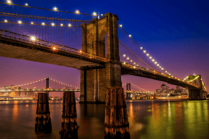 Brooklyn Bridge Shimmering At Night Print 100% Australian Made