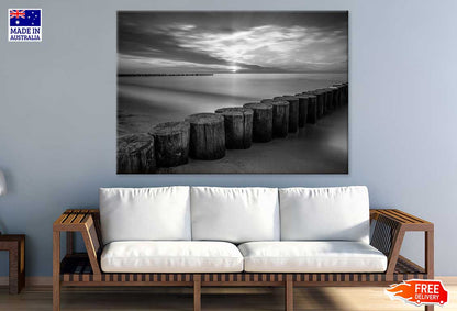 Horizon Beach B&W View Photograph Print 100% Australian Made