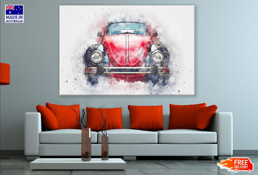 Vintage Car Abstarct Watercolor Painting Print 100% Australian Made