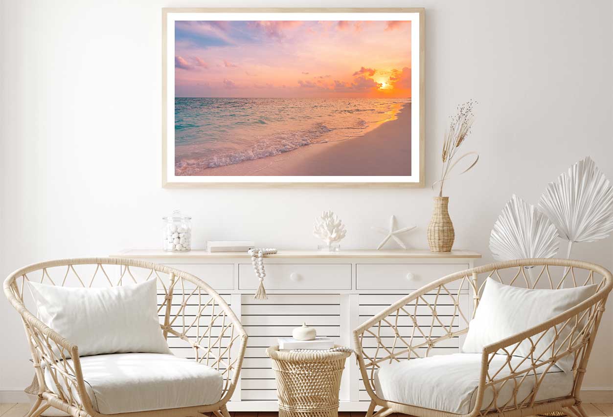 Dreamy Sunset Sky Calm Sea View Photograph Home Decor Premium Quality Poster Print Choose Your Sizes
