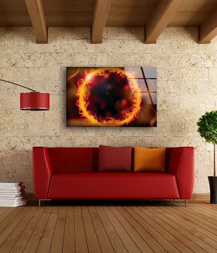 Fire Ring Abstract Design Acrylic Glass Print Tempered Glass Wall Art 100% Made in Australia Ready to Hang