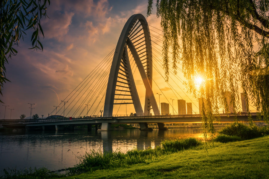 Old Iron Bridge at Sunset View Photograph Print 100% Australian Made