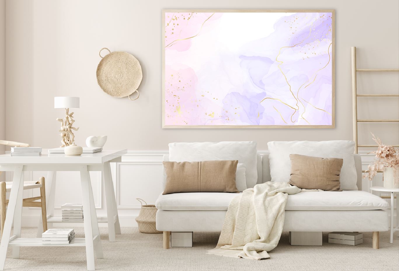 Pink Purple & Gold Abstract Design Home Decor Premium Quality Poster Print Choose Your Sizes