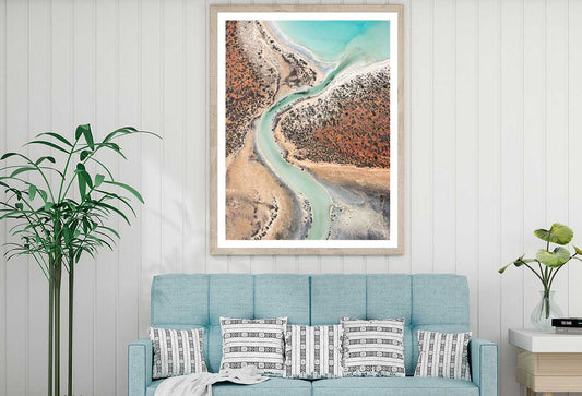 Sea Water with Sand Aerial View Photograph Home Decor Premium Quality Poster Print Choose Your Sizes