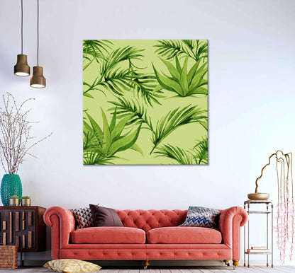 Square Canvas Watercolor Green Plants Art High Quality Print 100% Australian Made