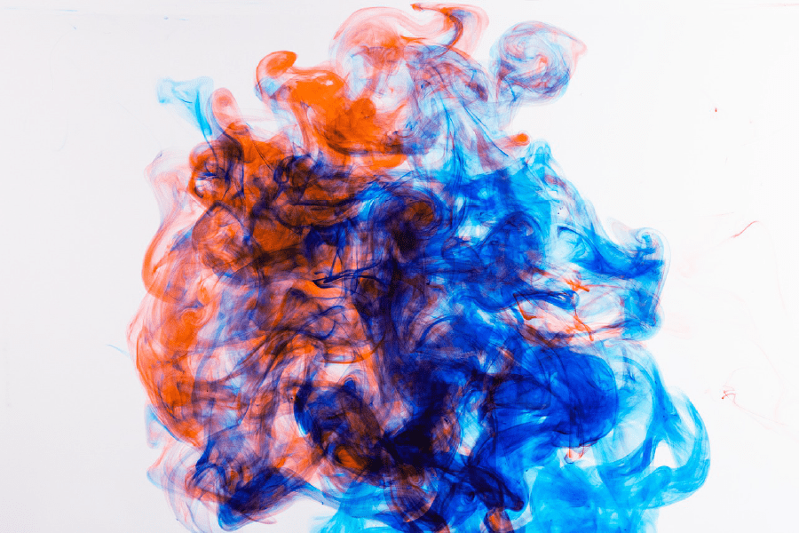 Blue & Orange Smoke Abstract Design Print 100% Australian Made