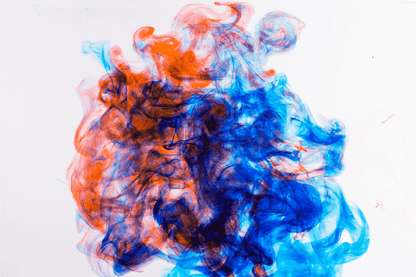 Blue & Orange Smoke Abstract Design Print 100% Australian Made