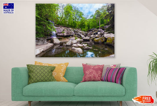 Lake & Rocks in Forest Photograph Print 100% Australian Made