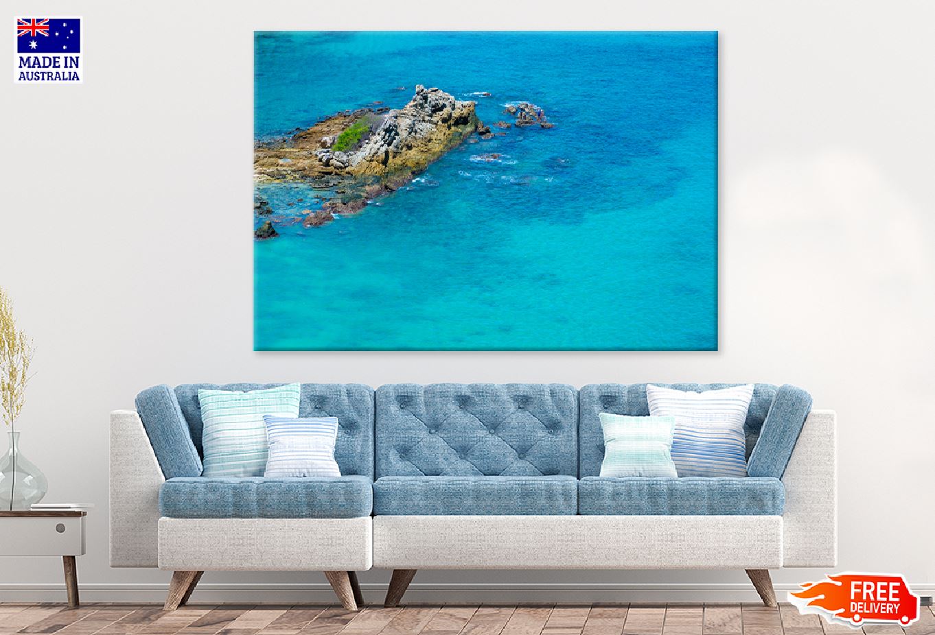 Rocky Small Island Aerial View Photograph Print 100% Australian Made