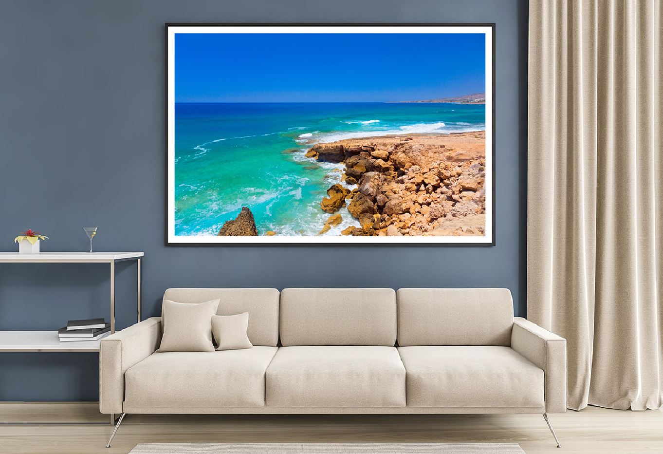Beach near Paphos View Photograph Cyprus Home Decor Premium Quality Poster Print Choose Your Sizes