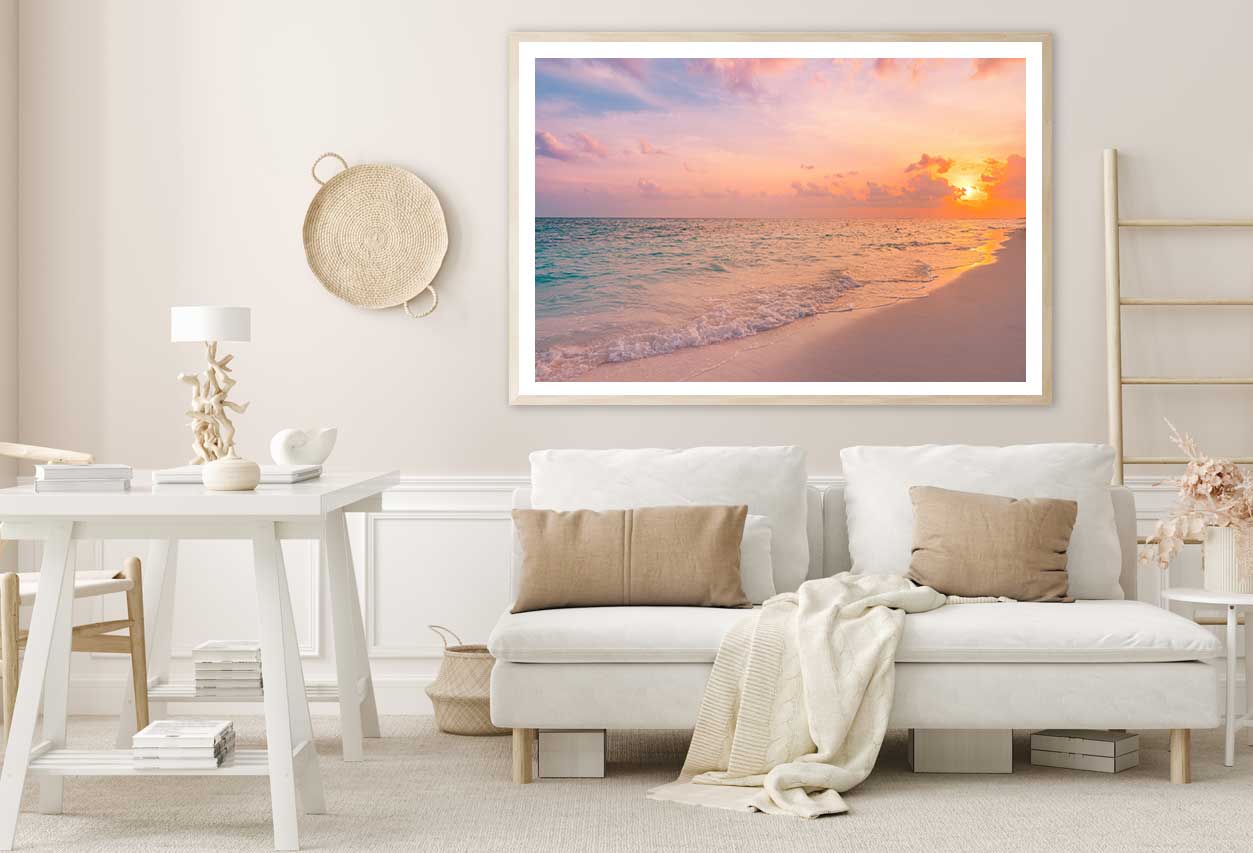 Dreamy Sunset Sky Calm Sea View Photograph Home Decor Premium Quality Poster Print Choose Your Sizes