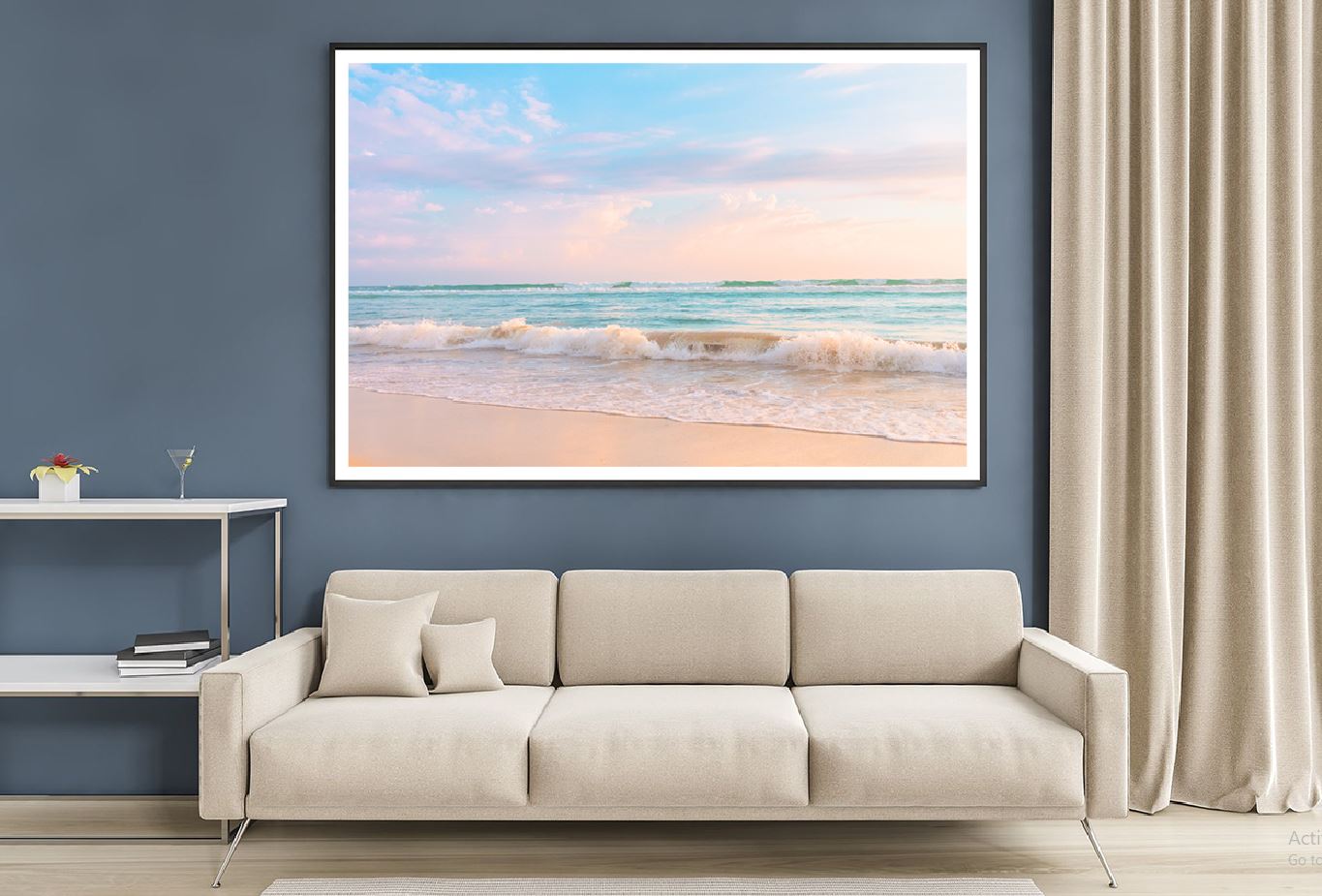Soft Ocean Wave & Cloudy Sky View Photograph Home Decor Premium Quality Poster Print Choose Your Sizes