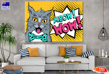 Cat & MEOW Quote Illustration Print 100% Australian Made