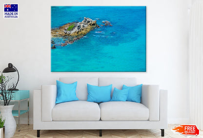 Rocky Small Island Aerial View Photograph Print 100% Australian Made