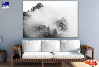 Mountain Fog B&W Photograph Print 100% Australian Made