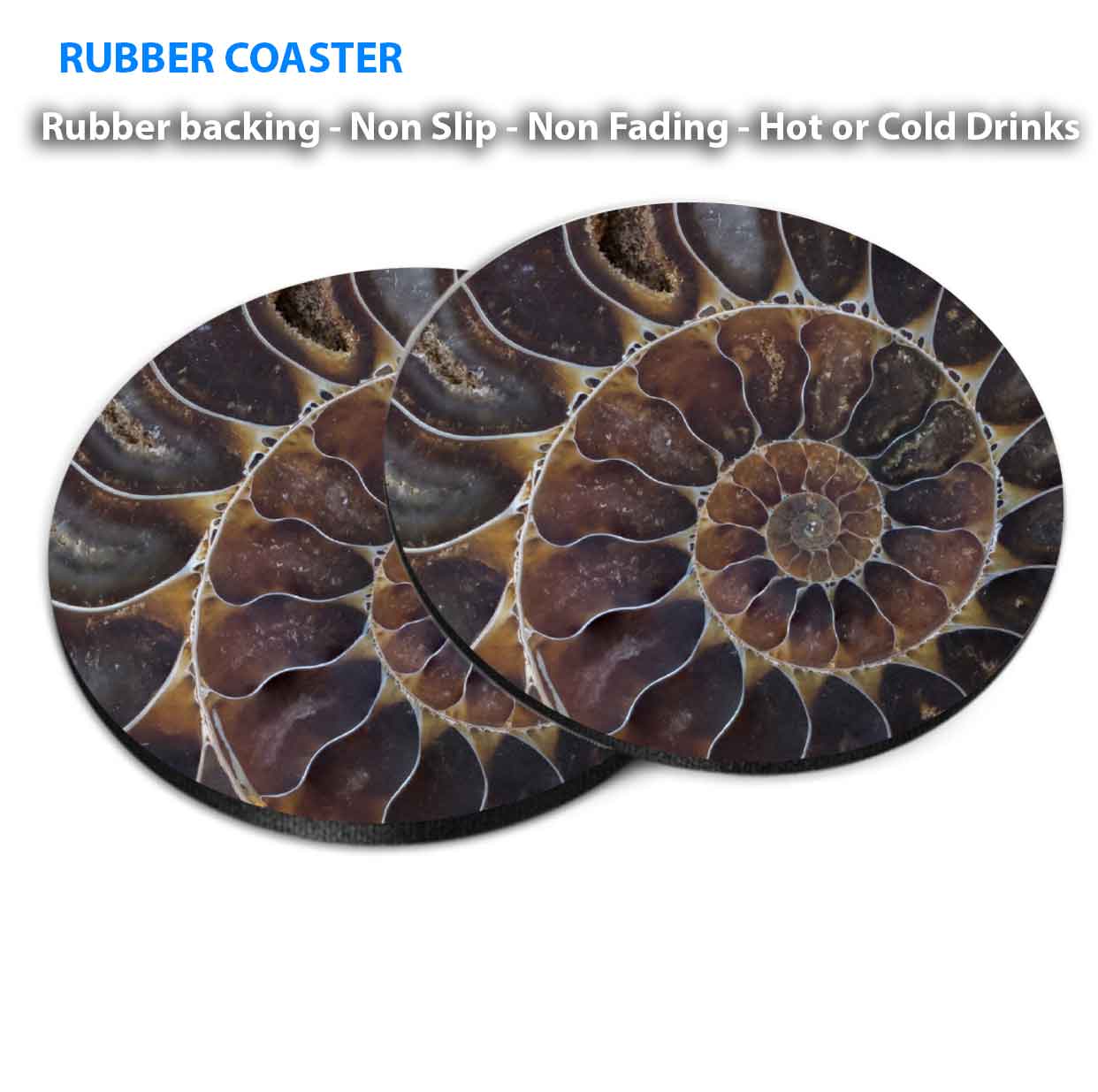 Brown Shape Abstract Coasters Wood & Rubber - Set of 6 Coasters