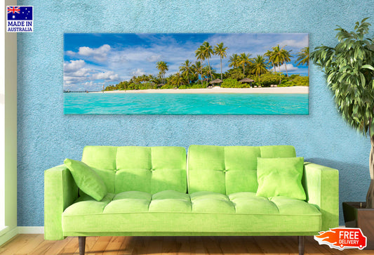 Panoramic Canvas Tranquil Island Sea View Photograph High Quality 100% Australian Made Wall Canvas Print Ready to Hang