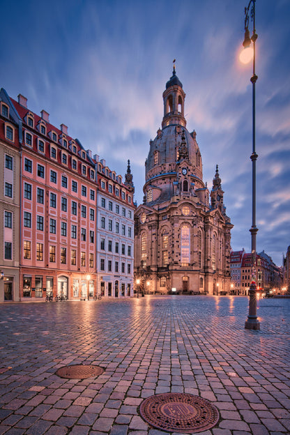 Lutheran Church Sunset View Photograph in Dresden Home Decor Premium Quality Poster Print Choose Your Sizes