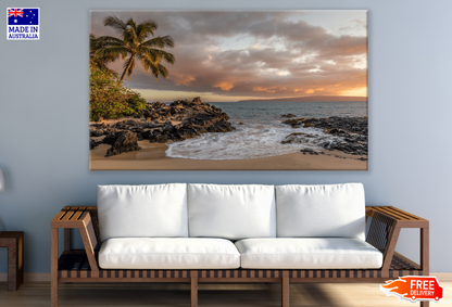 Palm Tree & Sea Sunset Scenery Photograph Print 100% Australian Made