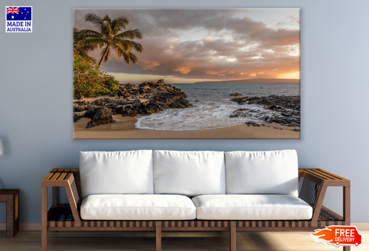 Palm Tree & Sea Sunset Scenery Photograph Print 100% Australian Made