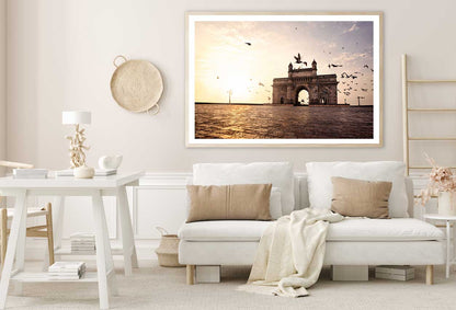 Gateway of India Sunset Scenery Photograph Home Decor Premium Quality Poster Print Choose Your Sizes