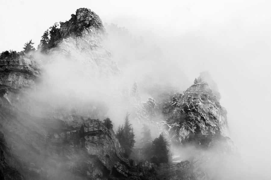 Mountain Fog B&W Photograph Print 100% Australian Made